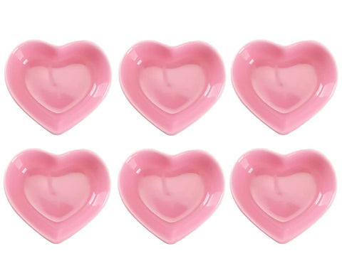 WHJY Pink Love Heart Bowls set of 6 for elegant table staging