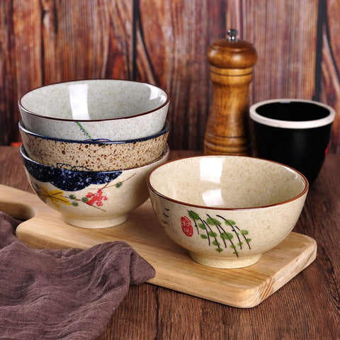 WHJY retro Chinese Japanese patterned bowls enhancing home decor