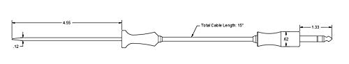 Close-up of thermistor delivering high-precision temperature readings.