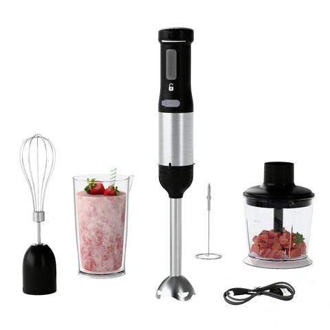 Whuto cordless immersion blender with 700ml beaker for smooth shakes and sauces