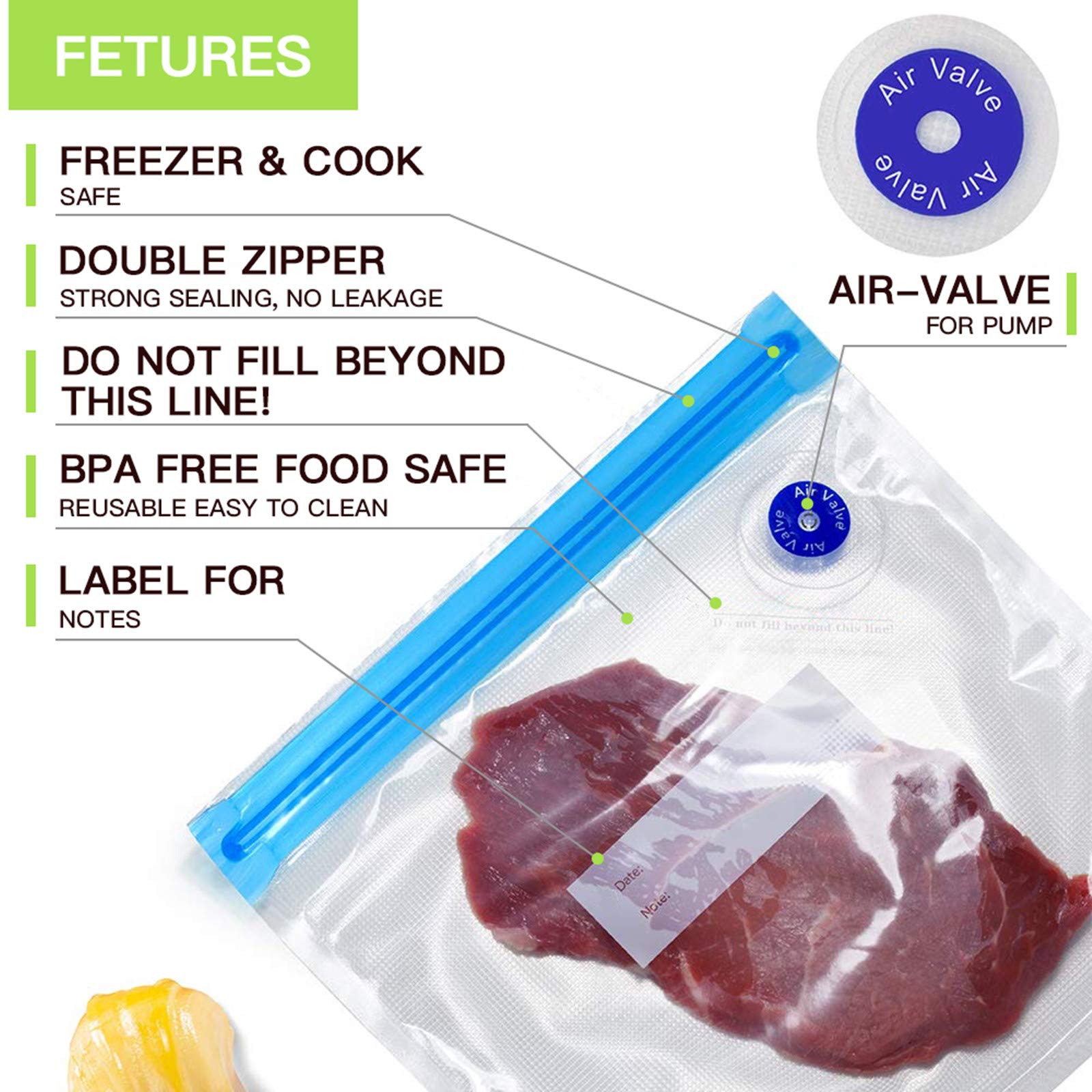 WHX air-valve closeup shows efficient air removal to protect nutrients and texture.