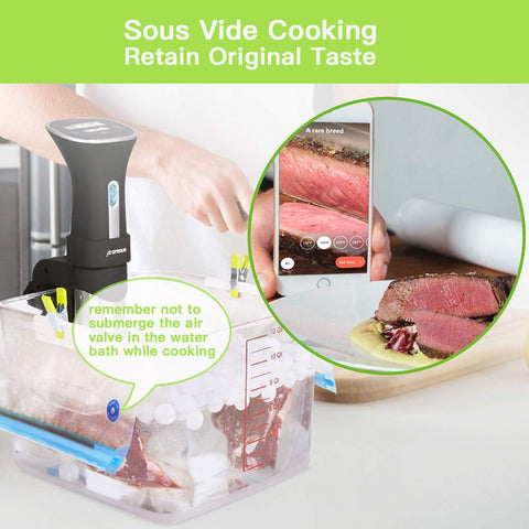 WHX hand-pump in use demonstrates quick vacuum sealing for fresh meals.