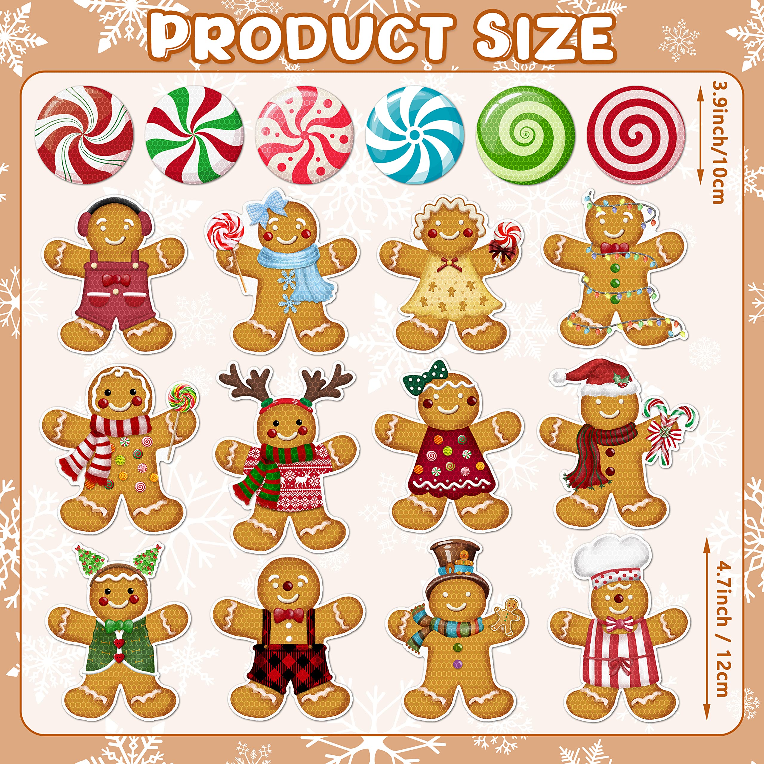 WHYMEO round candy magnets, six pieces, add playful holiday charm.