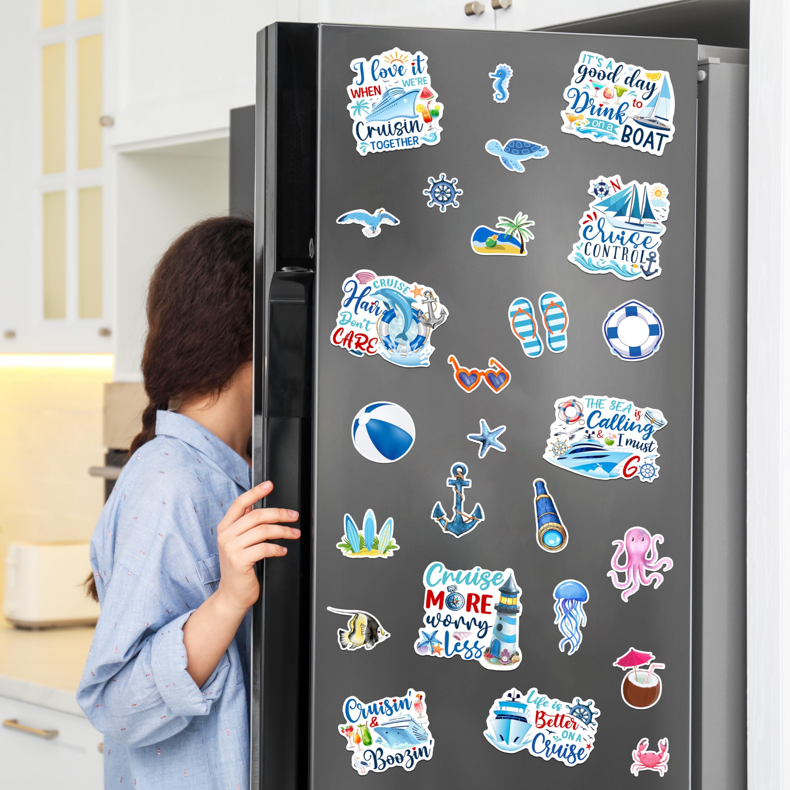 WHYMEO magnets on metal surfaces demonstrate fridge, car, and cabin decoration.