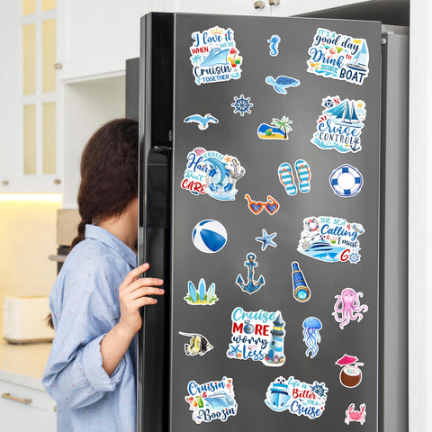 WHYMEO magnets on metal surfaces demonstrate fridge, car, and cabin decoration.