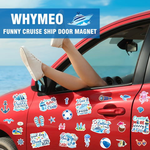 WHYMEO 27-piece magnet set packaging shown for gift-ready cruise decor.