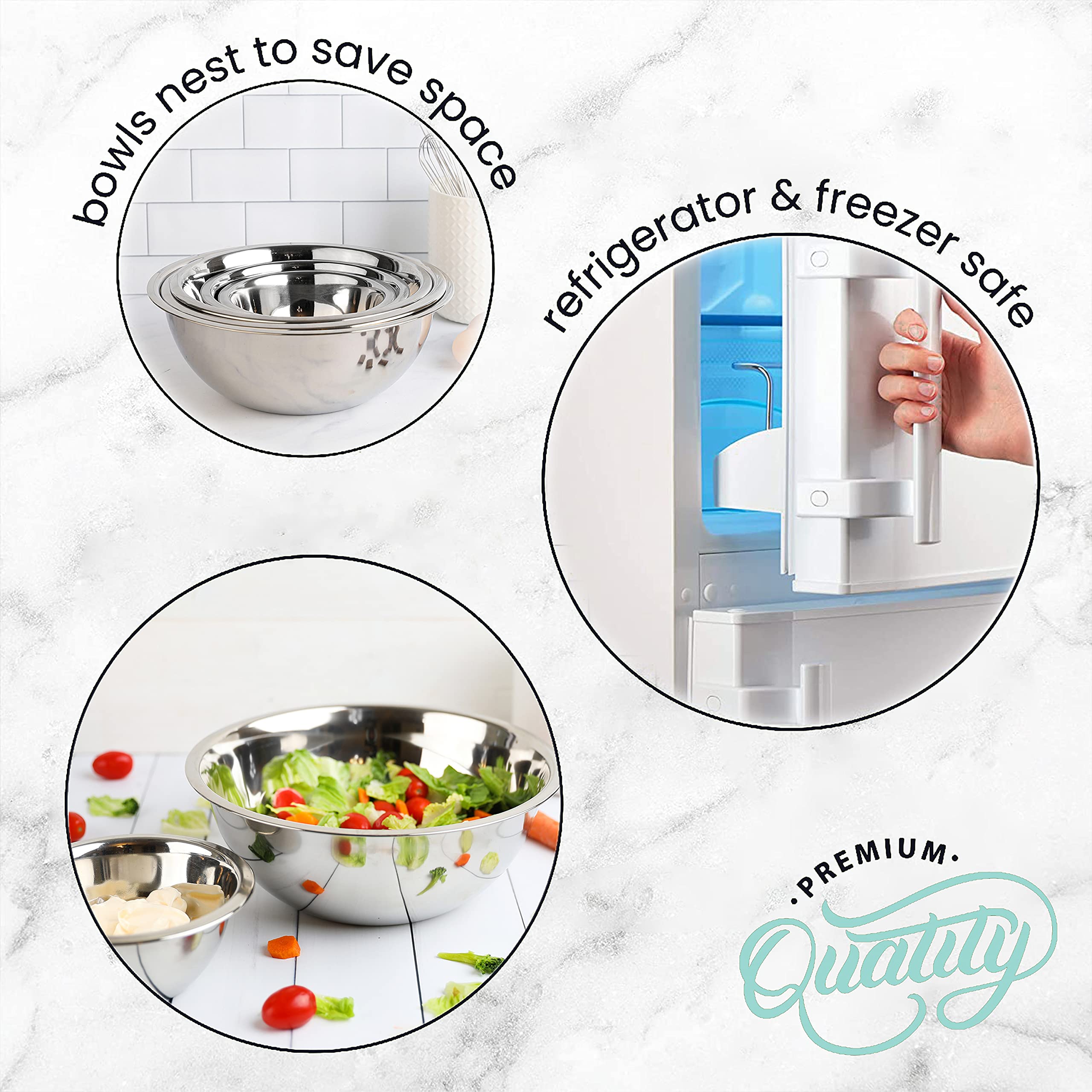 WHYSKO bowls stack neatly for space-saving cabinet organization.