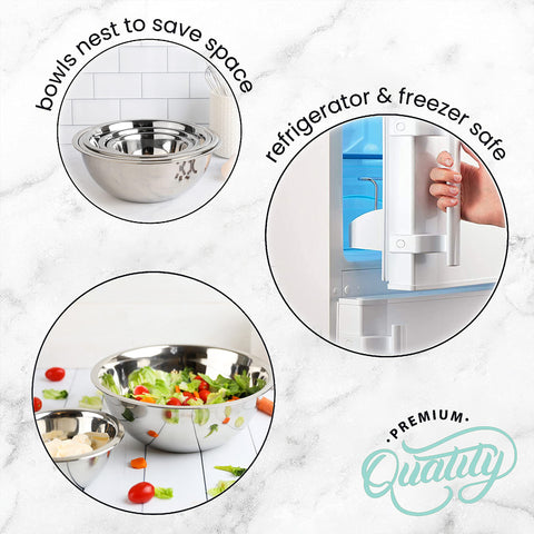 WHYSKO bowls stack neatly for space-saving cabinet organization.