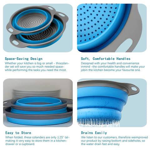 WHZHAOCAI BPA-free reusable colander ideal for rinsing greens.