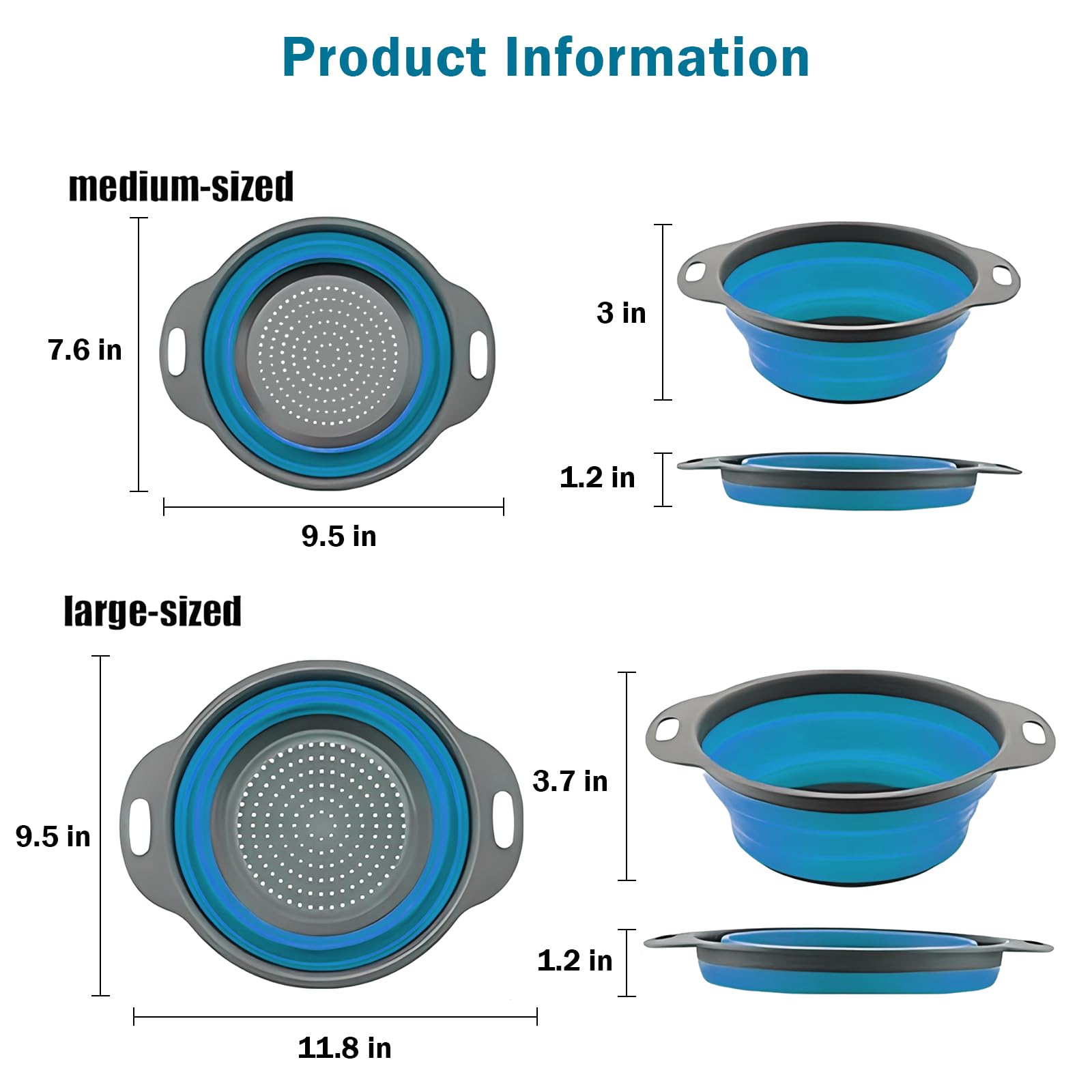 WHZHAOCAI travel-friendly strainer set for camping or RV kitchens.