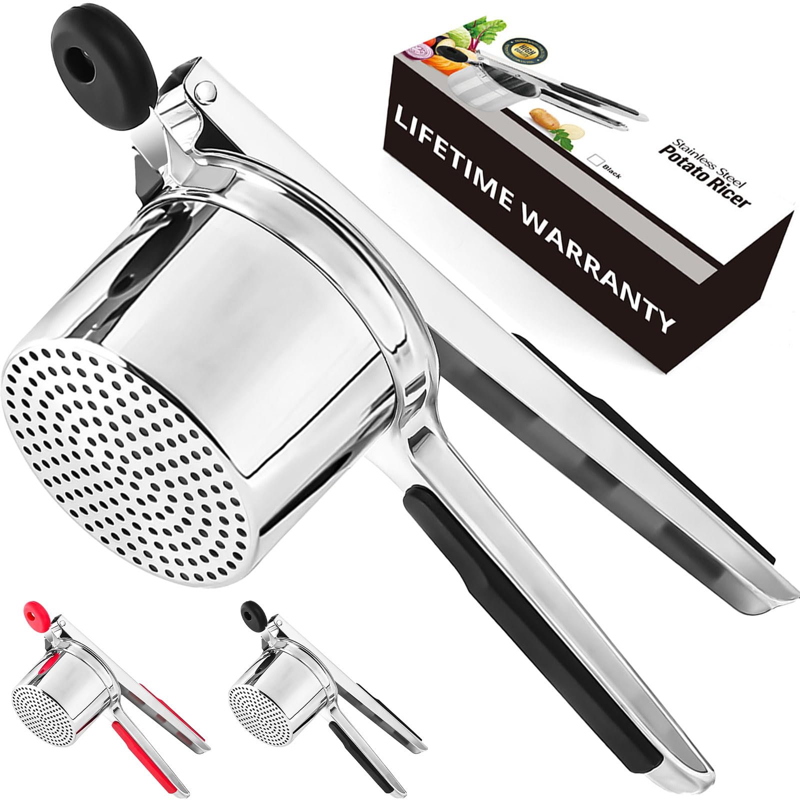 WIHBOIR 15 oz potato ricer with durable stainless steel body for daily use