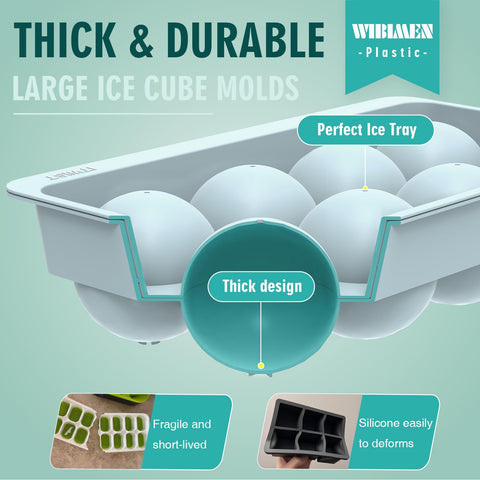 Two-pack blue molds for freezer-ready ice.