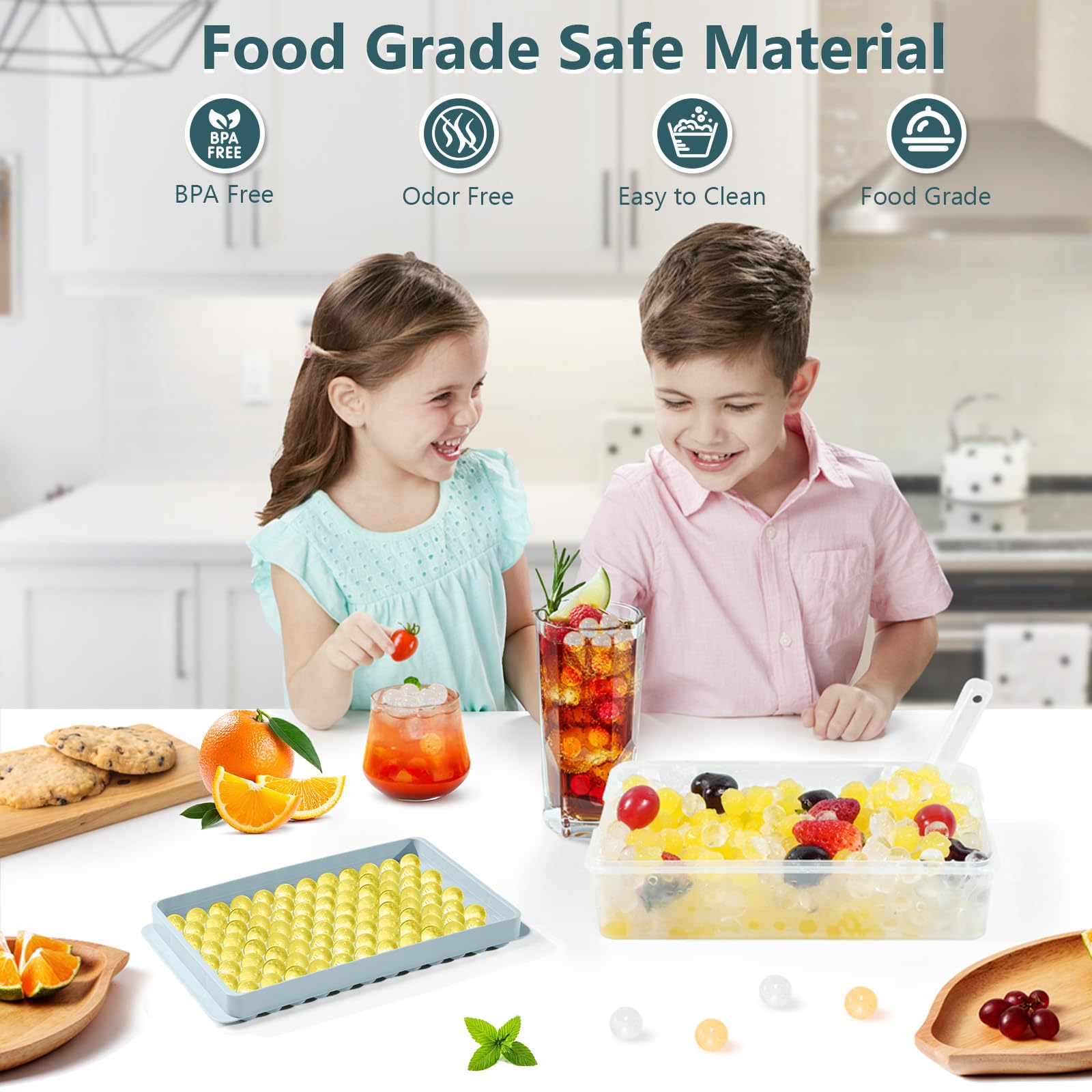 WIBIMEN easy-fill pebble ice tray reduces filling mess.