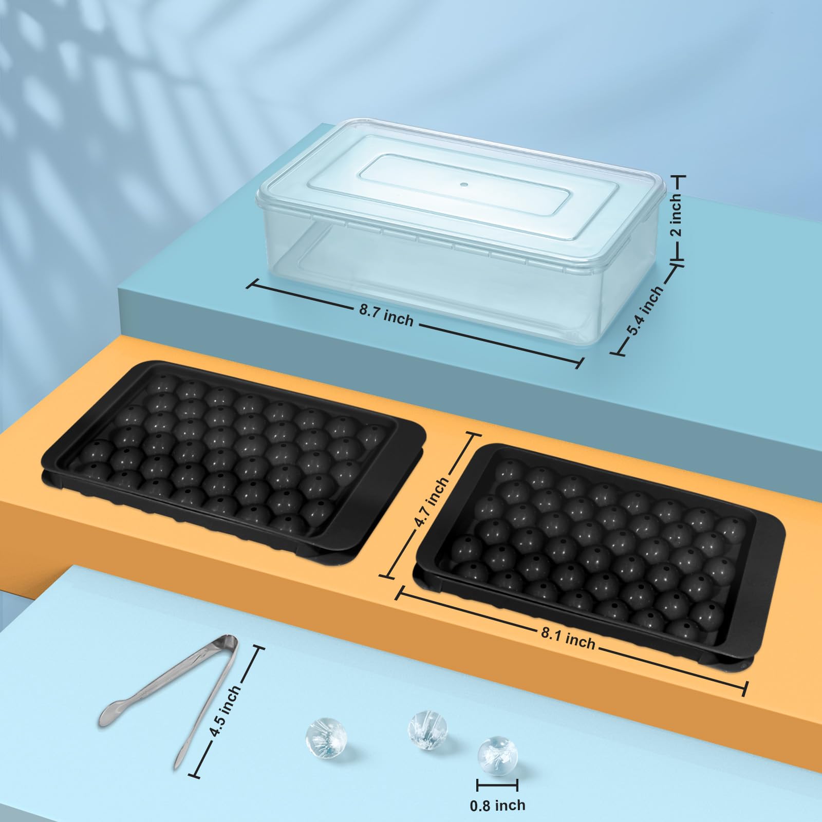WIBIMEN ice balls tray — adds elegant spheres to drinks.