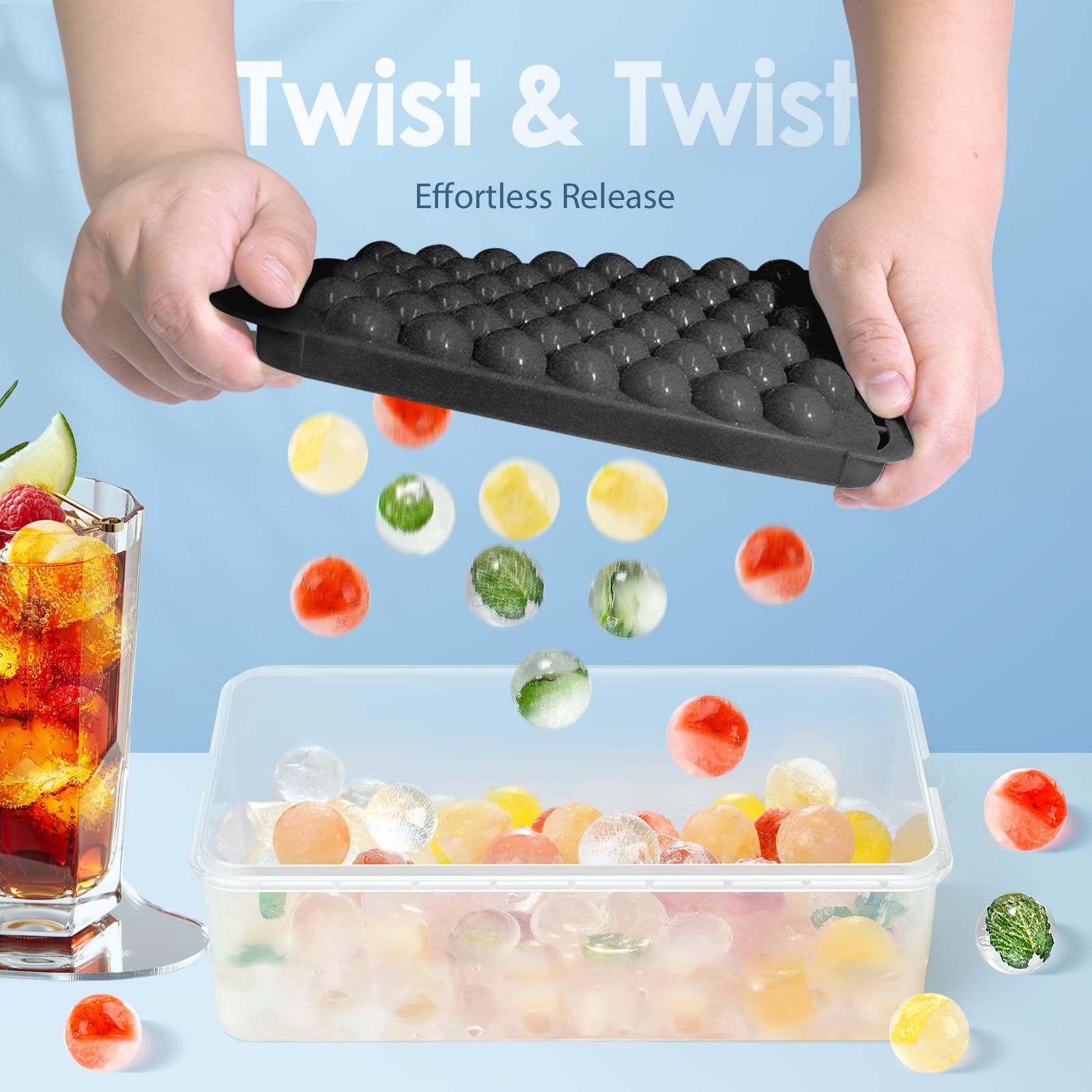 WIBIMEN ice bin with lid — neat freezer storage for ice.