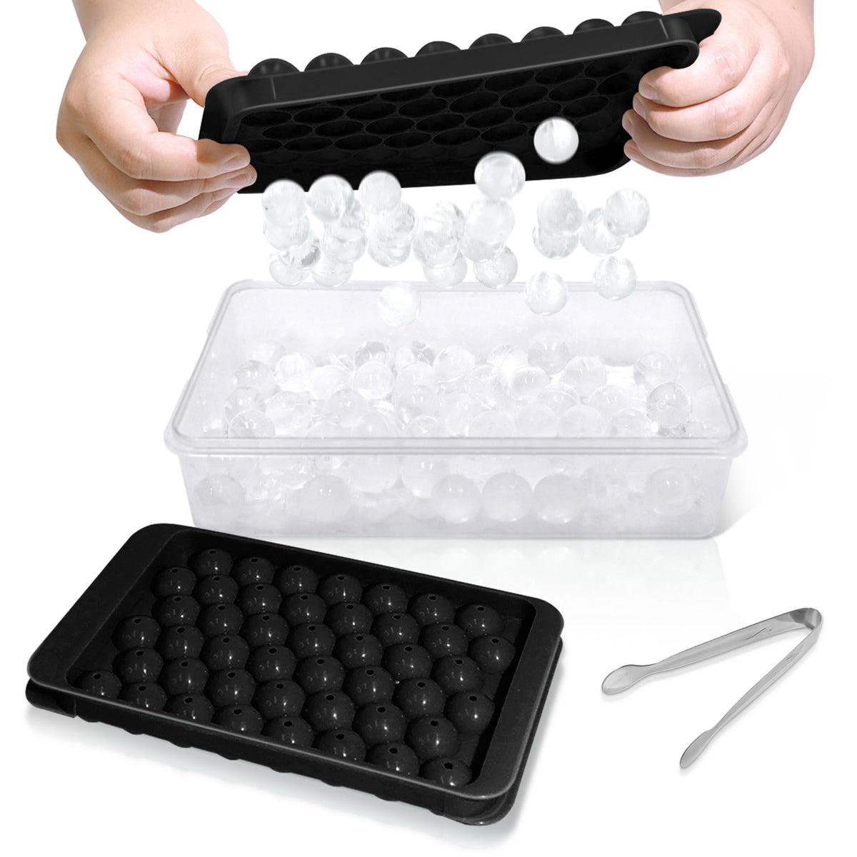 WIBIMEN ice cube tray with lid — round cubes for quick chilling.