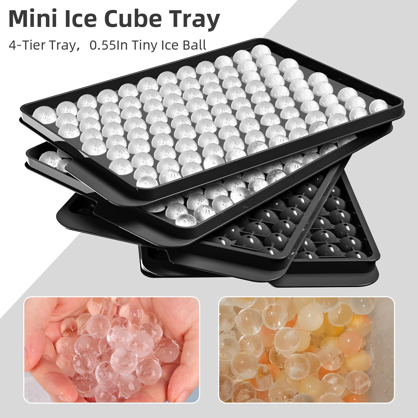 WIBIMEN mini ice tray ready for chilling drinks with 0.55-inch nuggets.