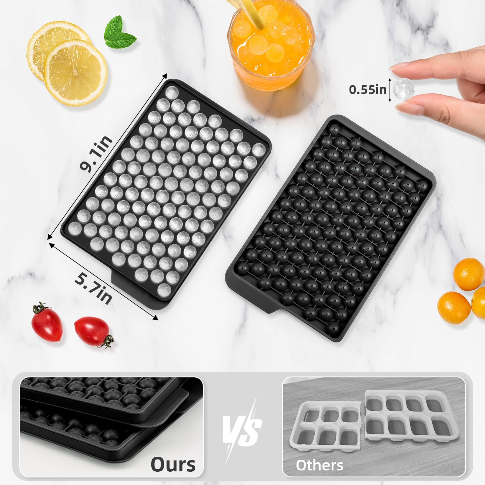 WIBIMEN mini ice tray stacked to maximize freezer space.