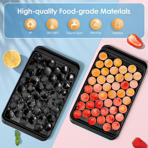 WIBIMEN round ice cubes tray — uniform freezing and easy release.
