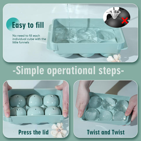 WIBIMEN ice tray with thick edges for easy twisting and removal