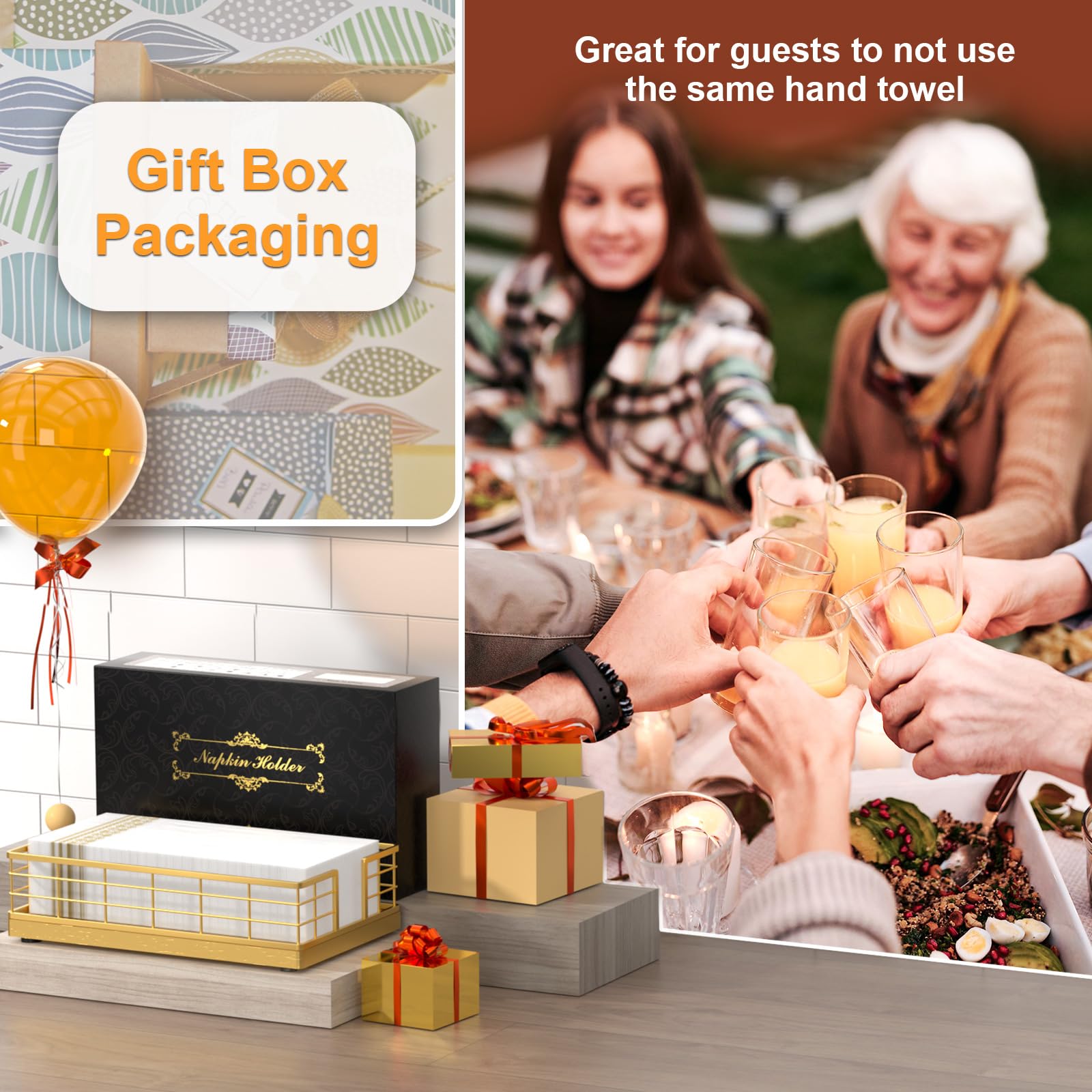 Wican dining table napkin holder doubles as decorative tray.