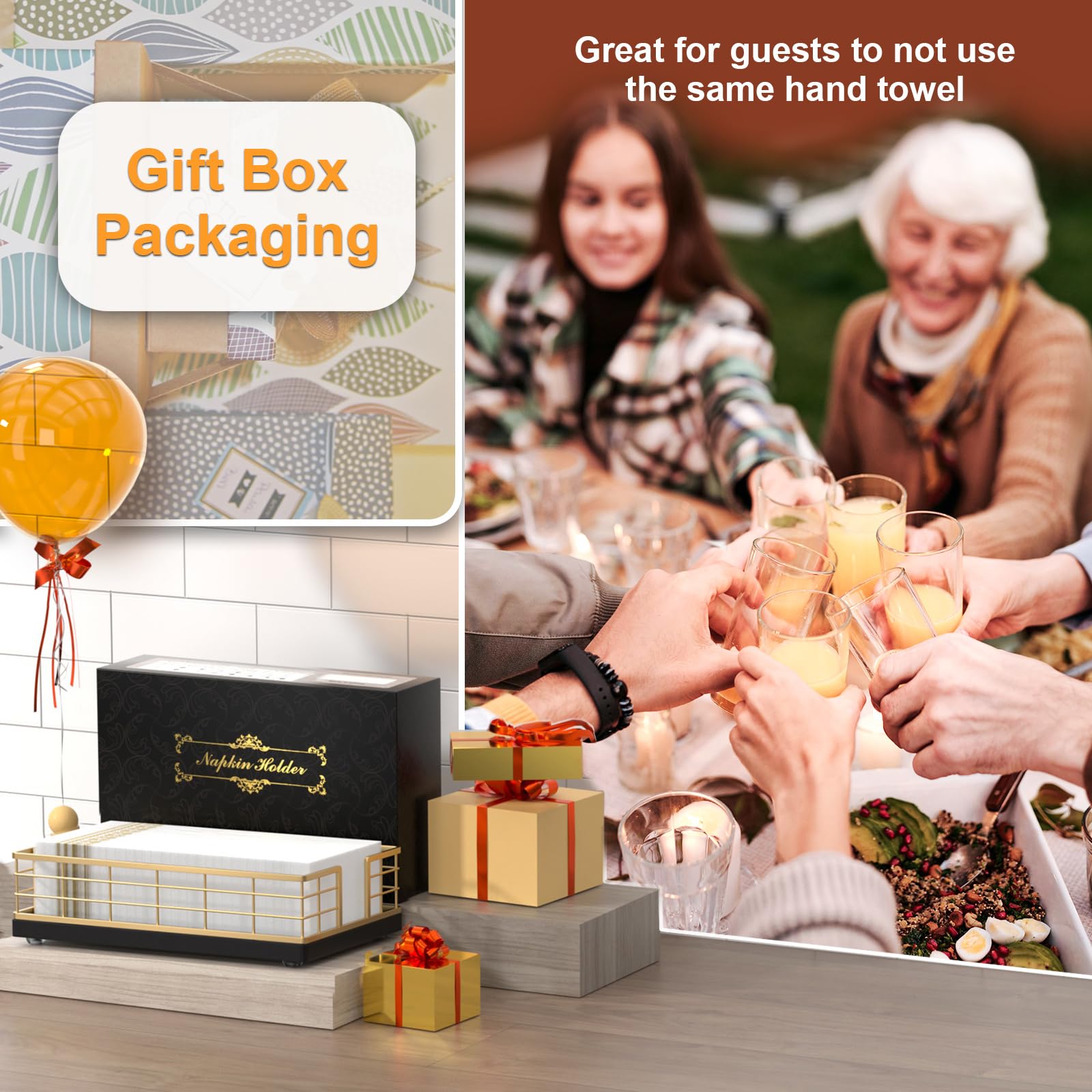 Wican towel holder tray features silicone non-slip pads protecting surfaces during daily use.