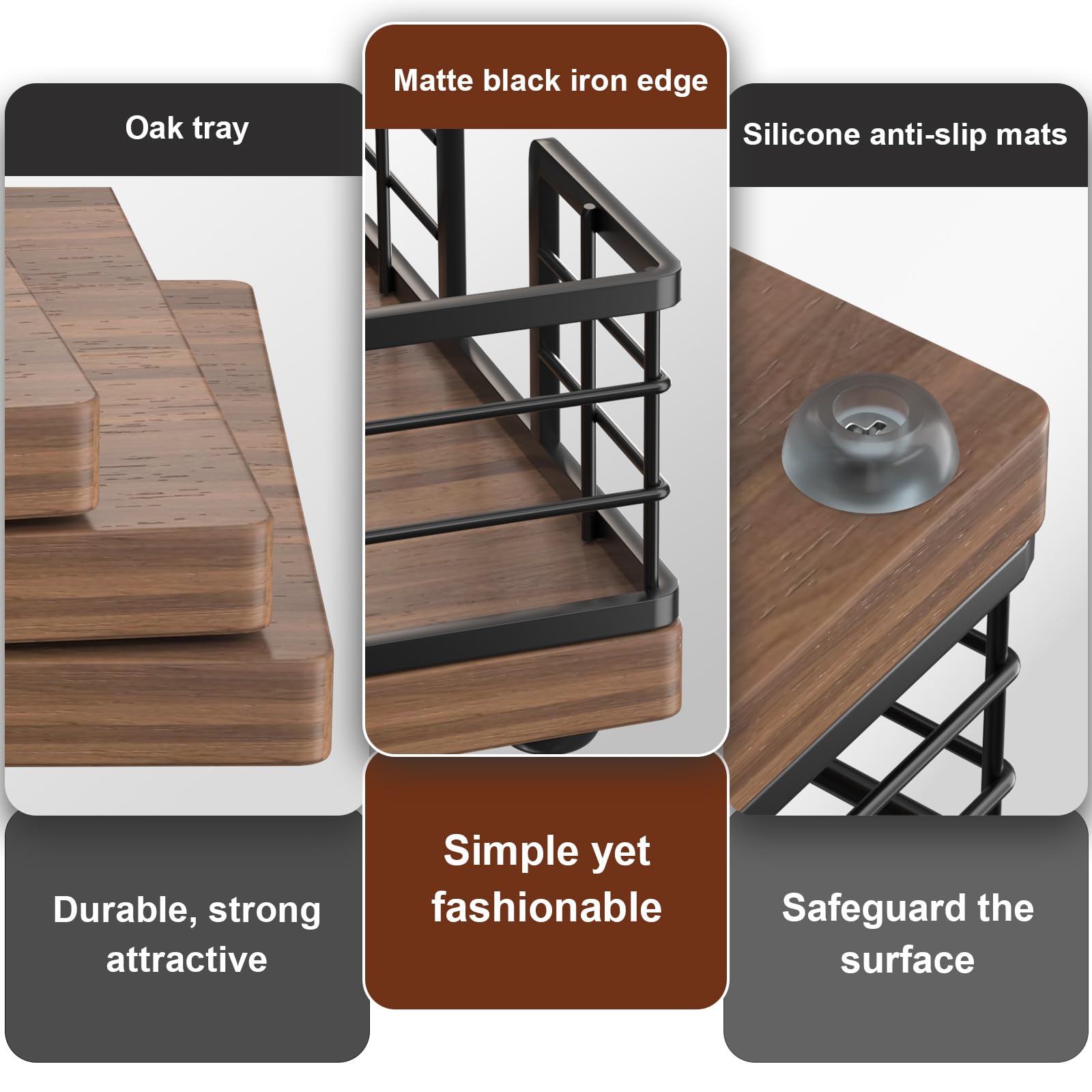 Tray with folded paper towels demonstrates versatile use on kitchen or powder room