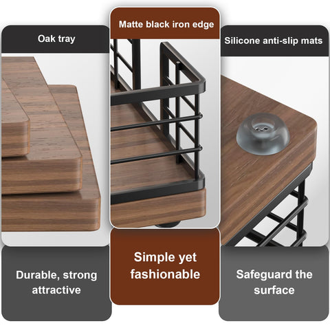 Tray with folded paper towels demonstrates versatile use on kitchen or powder room