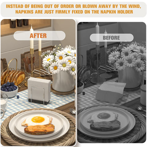 Wican napkin holder beside cocktail setup adds charm and practical napkin storage.