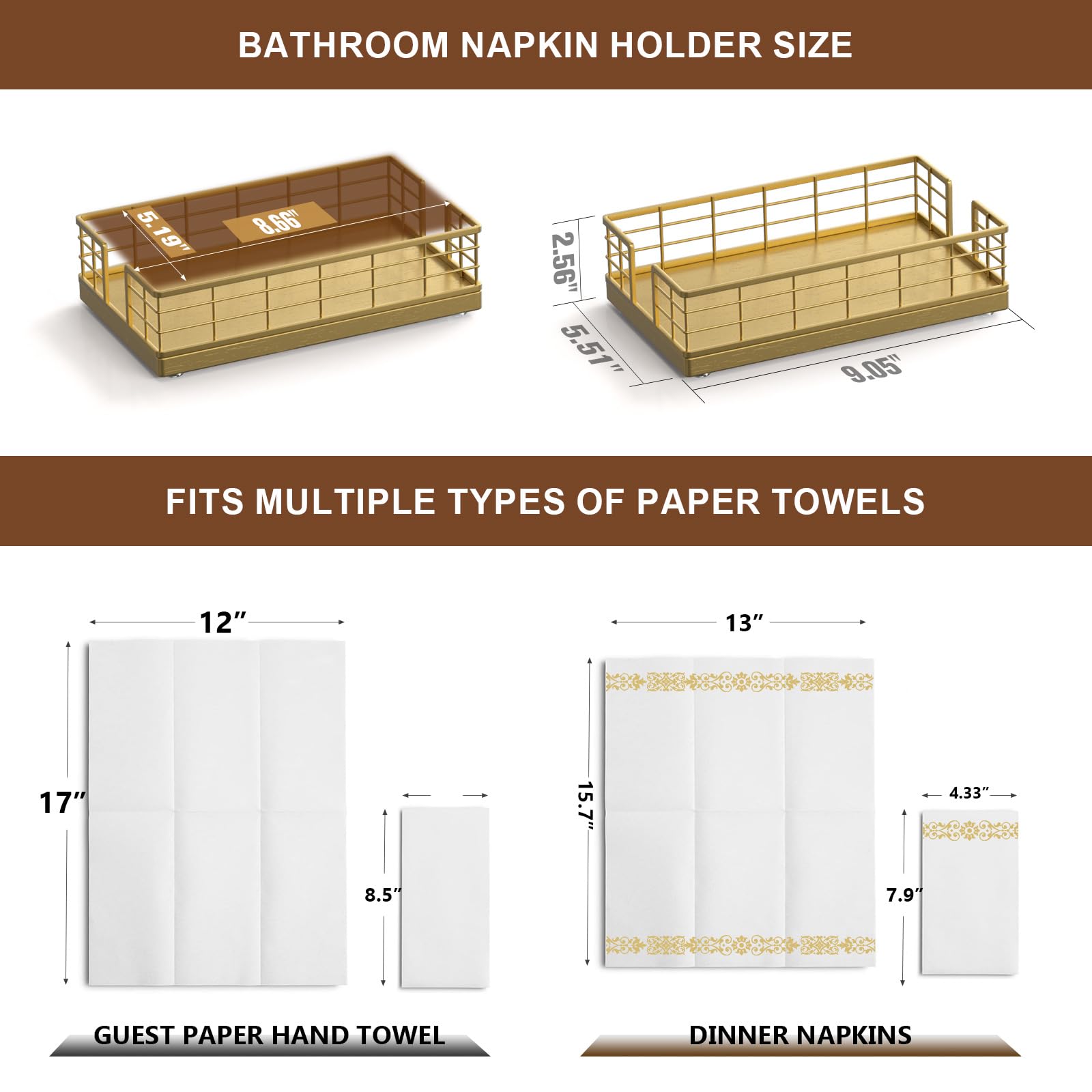 Wican non-slip bottom tray protects surfaces while holding towels.