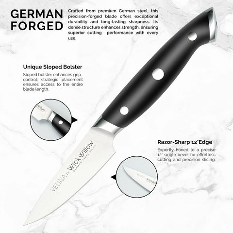 WICKWILLOW ergonomic handle close-up emphasizes comfortable grip.