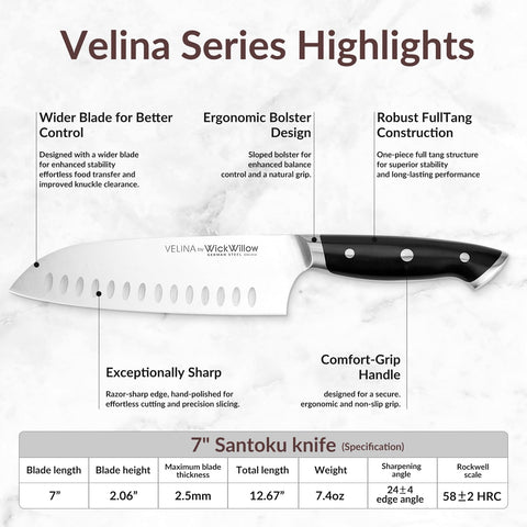 WICKWILLOW full-tang handle design for balanced, comfortable use