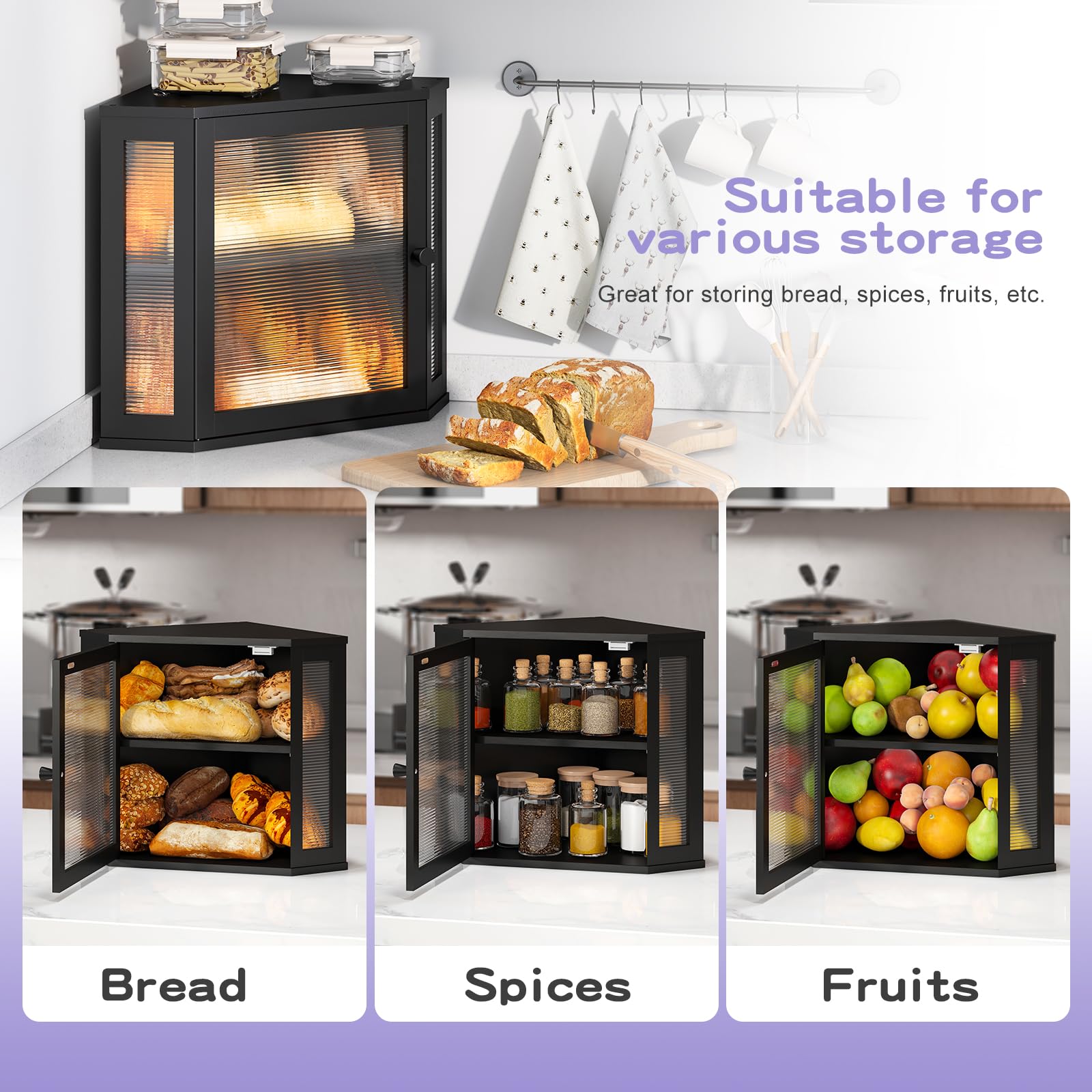 Wieghda fruit and bread storage box doubles as pantry organizer.