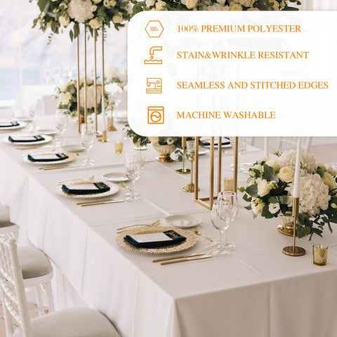 WIGENIUS durable polyester tablecloth protects surfaces during celebrations.
