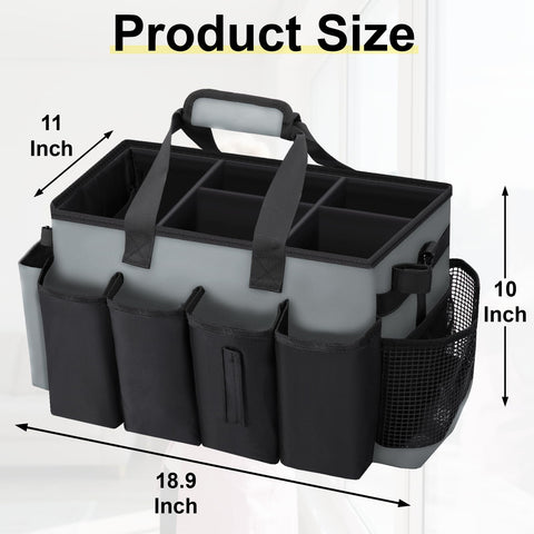 Wigojoy cleaning caddy bag interior dividers create five compartments.