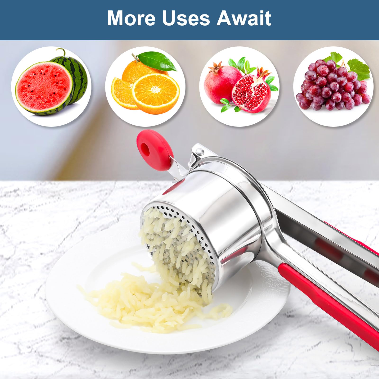 Dishwasher-safe WIHBOIR potato ricer ready for quick cleaning
