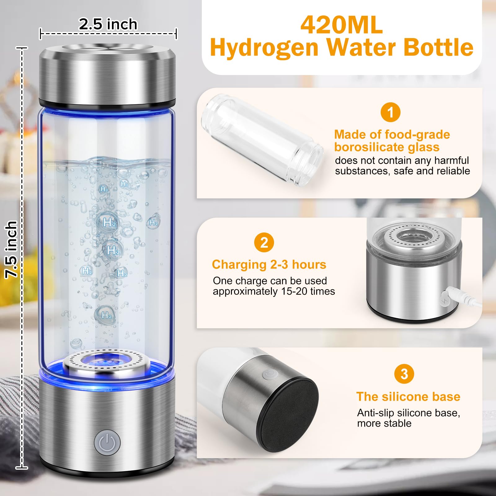 WIYYH portable hydrogen water bottle in use during travel and exercise.