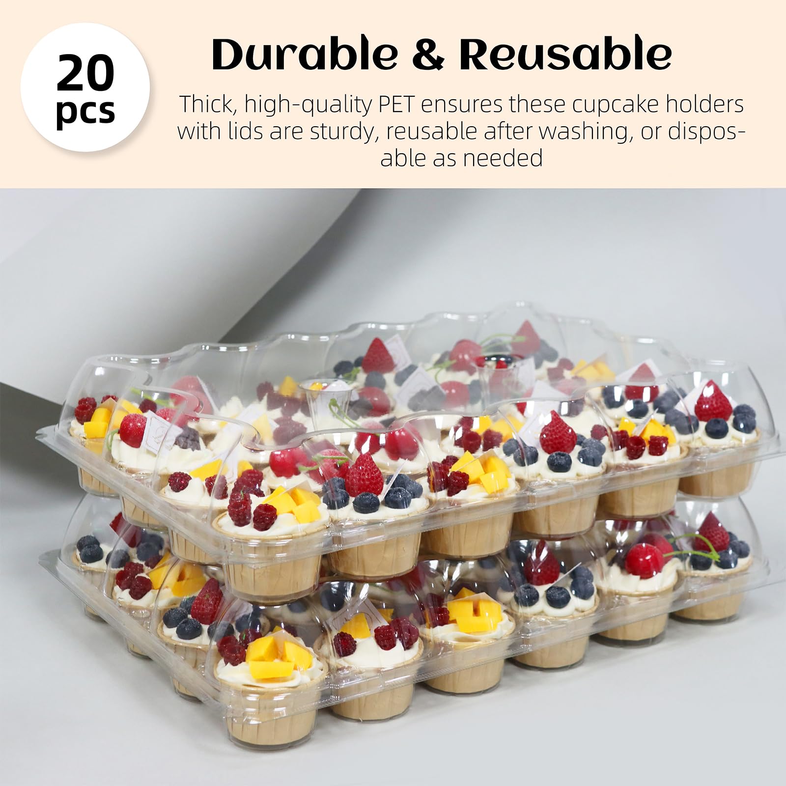 WIKDAY BPA-free cupcake containers ensure safe dessert displays