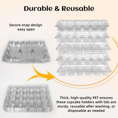 WIKDAY cupcake carriers with snaps prevent leaks during transit