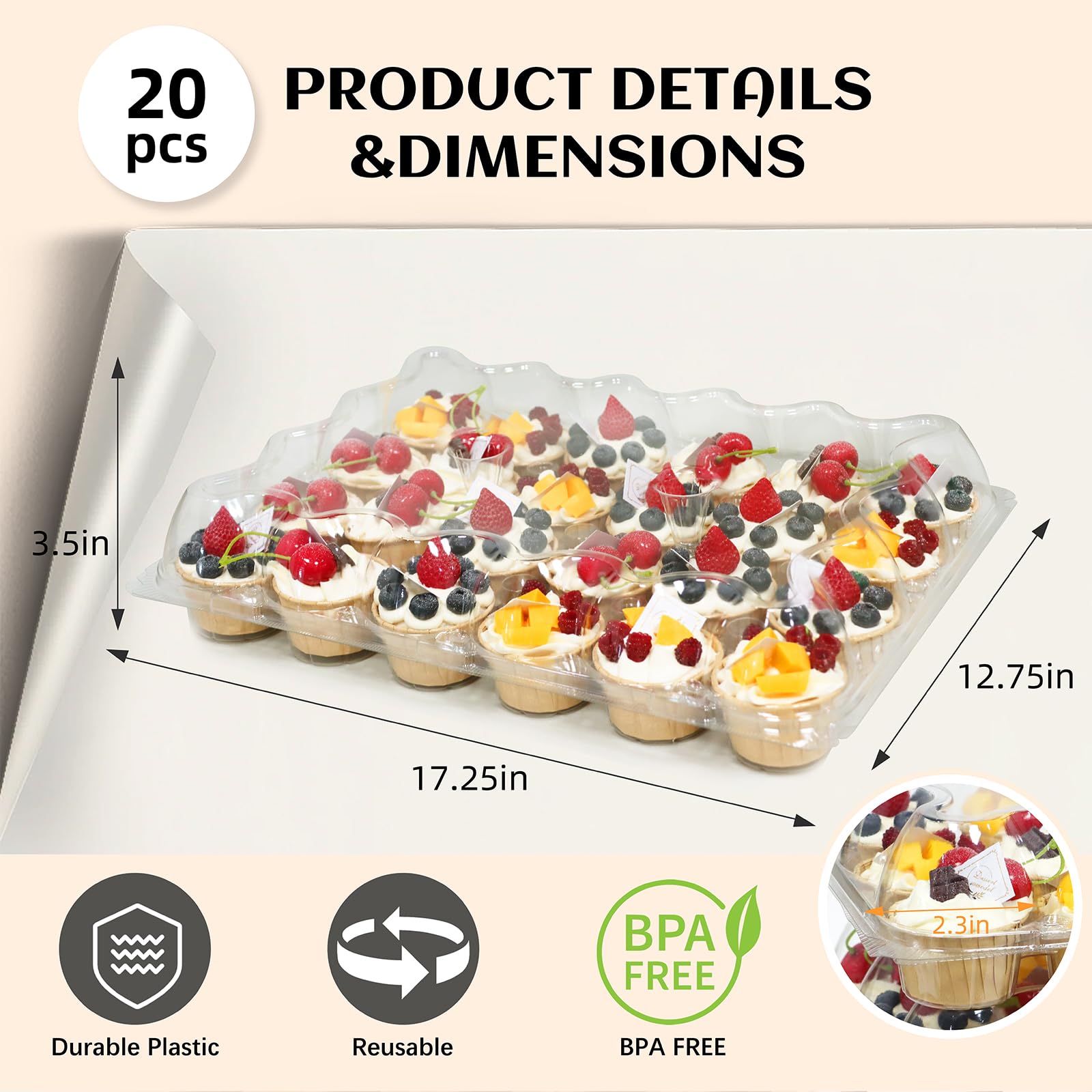 WIKDAY stackable cupcake boxes in clear plastic save storage space