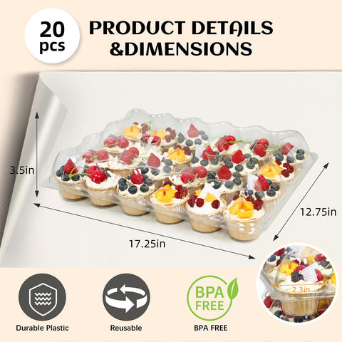 WIKDAY stackable cupcake boxes in clear plastic save storage space