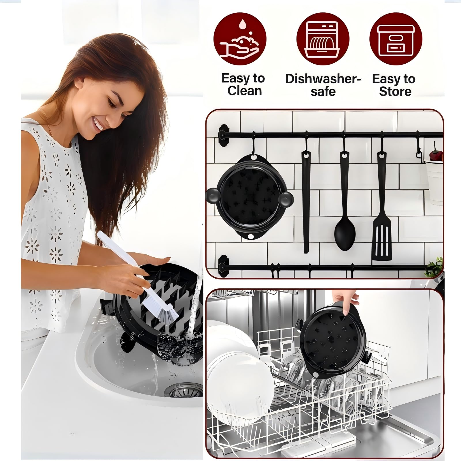Wiki Jooy chicken shredder dishwasher safe — anti-slip base for stable use.