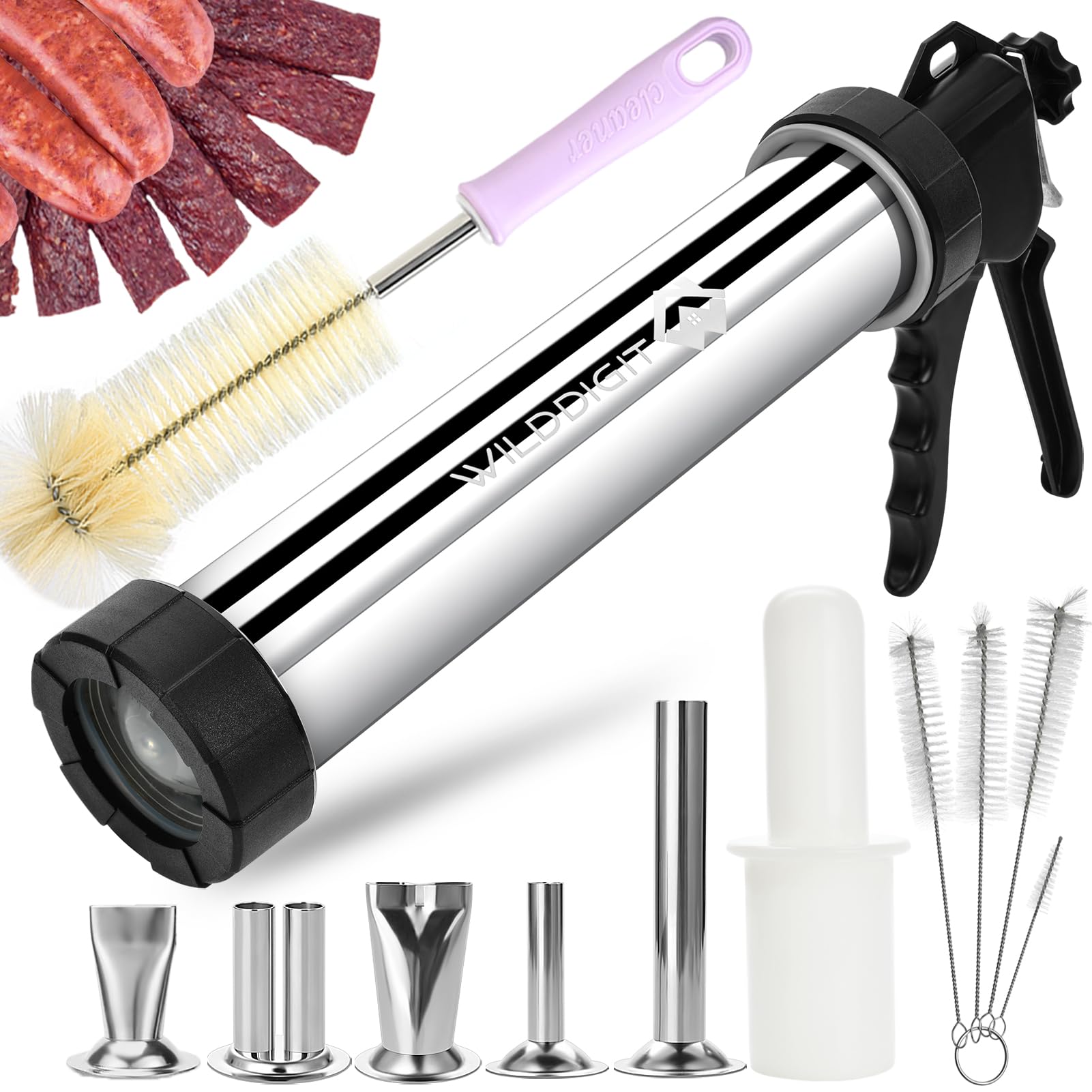 WILDDIGIT jerky gun cannon provides consistent texture for homemade jerky.