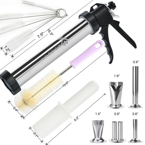 WILDDIGIT jerky gun nozzle set enables varied shapes and textures.