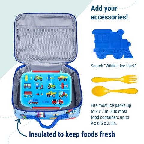 Insulation helps maintain temperature in the Wildkin lunch box during the day.