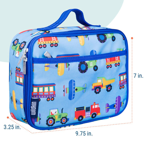 Wildkin lunch box shown with matching backpack and gear for a coordinated set.