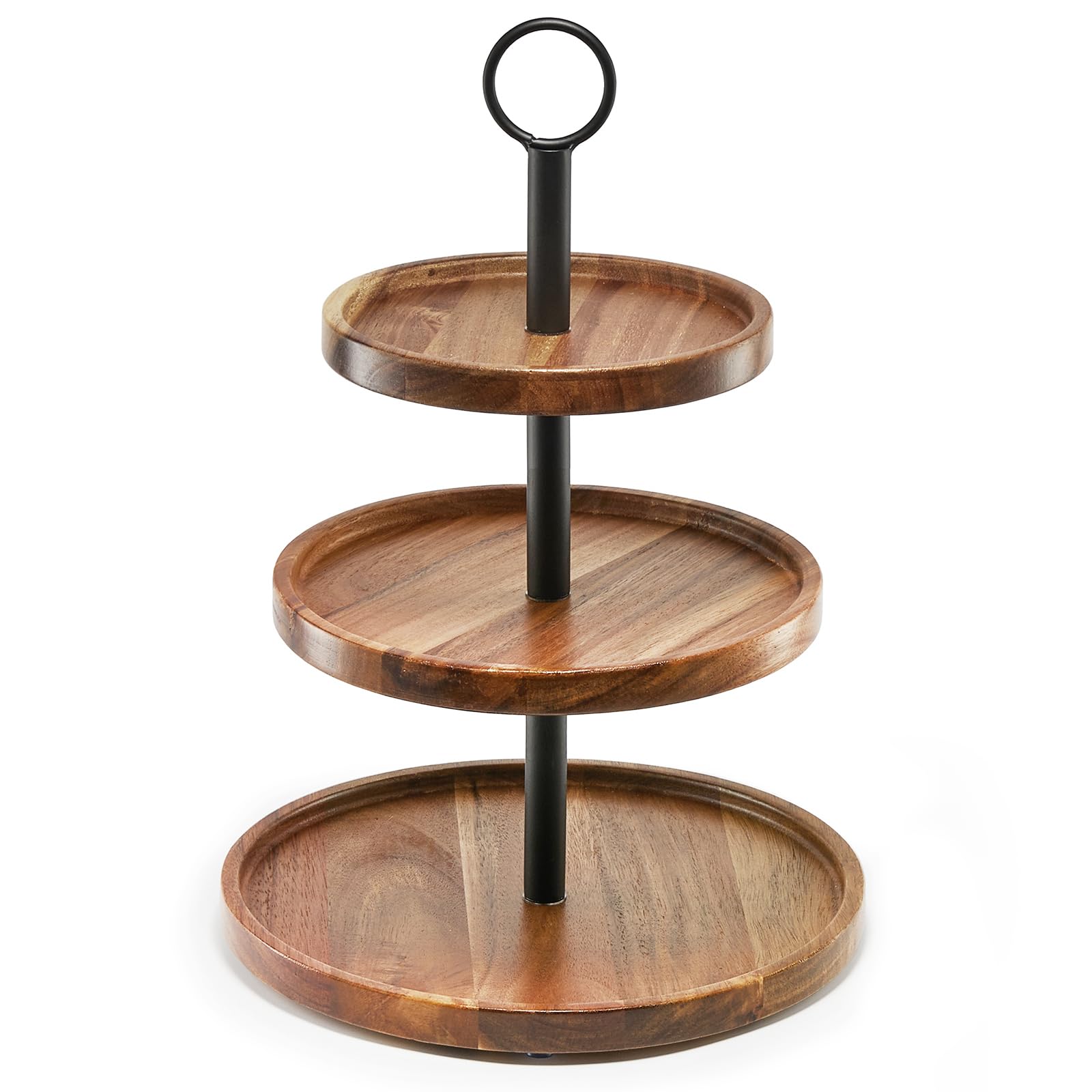 WILDMOS 3-tier cupcake stand top plate showcases desserts with rustic farmhouse appeal.