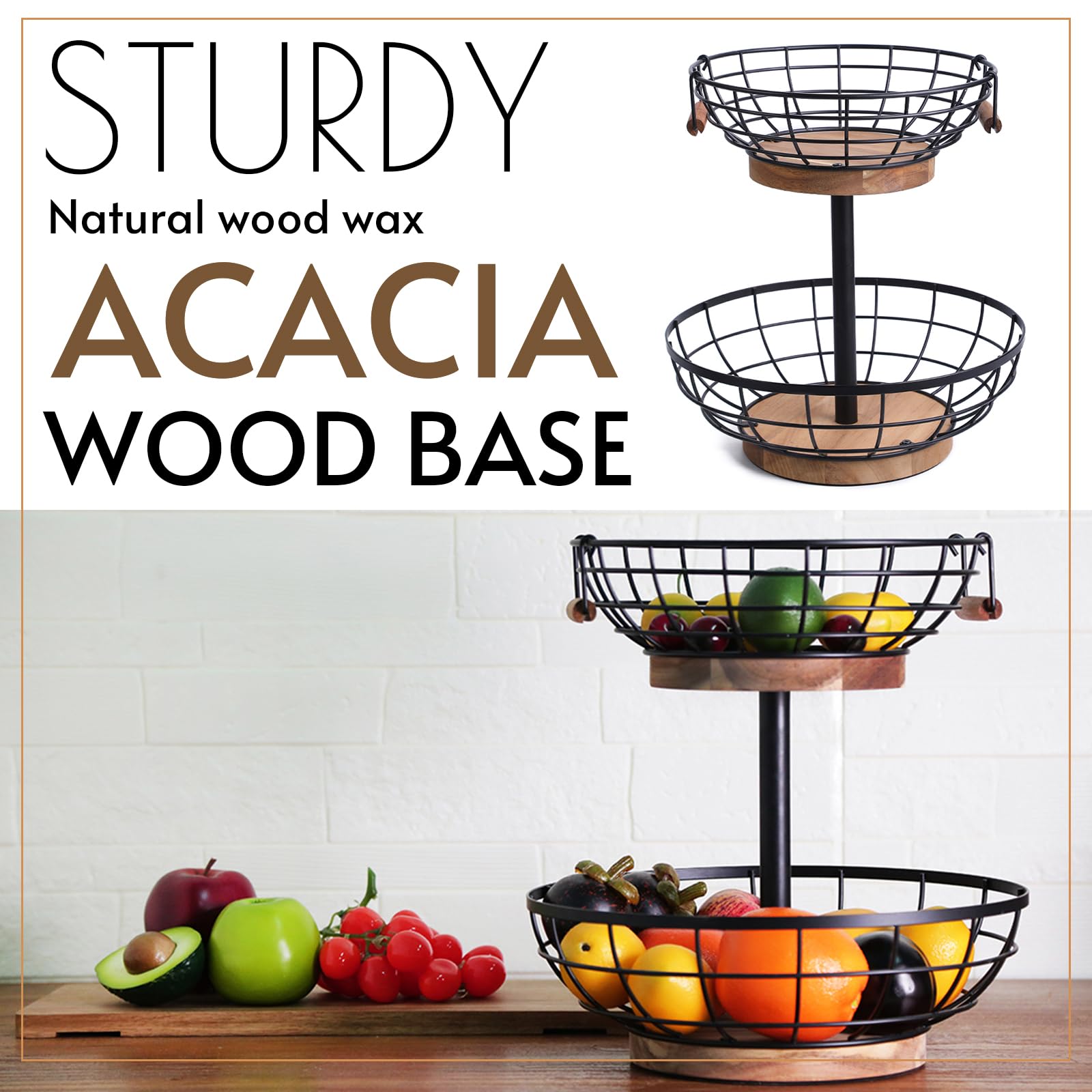 WILDMOS sponge-pad base protects marble surfaces while keeping the basket steady.