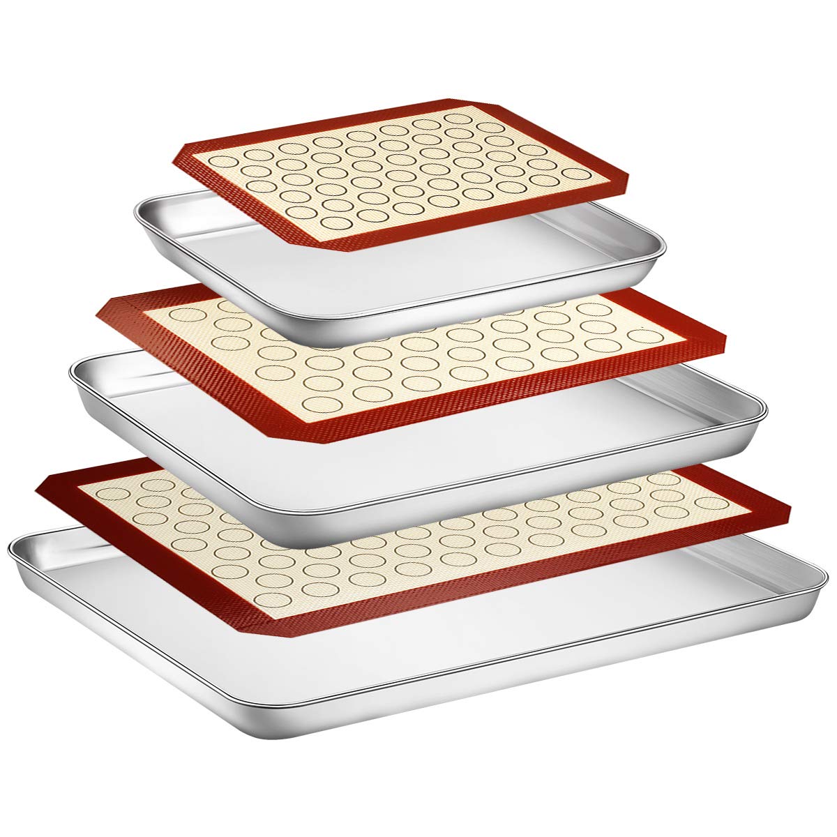 Wildone 16-inch baking sheet with silicone mat for even browning and easy cleanup.