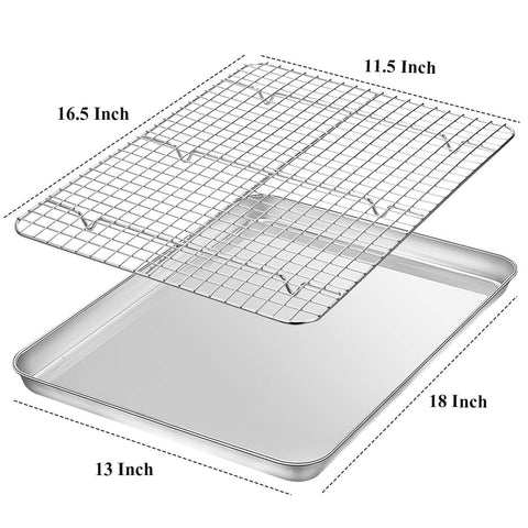 Wildone baking sheet with mirror finish reduces sticking for easy removal.